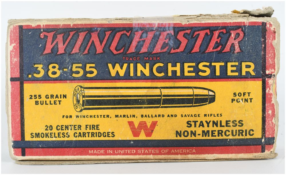 Lot 1390: A Lot of 12 Winchester .38-55 Winchester Center Fire Smokeless Ammunition