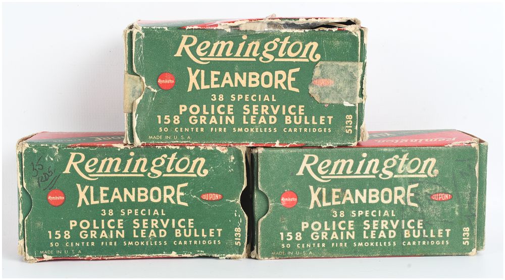 Lot 1393: A Lot of 118 Rounds of Remington Kleanbore Police Service Ammunition .38 Special