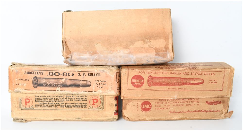 Lot 1495: A Lot of 43 Rounds of Remington-UMC and Peters Rifle Ammunition .30-30 and .38-55