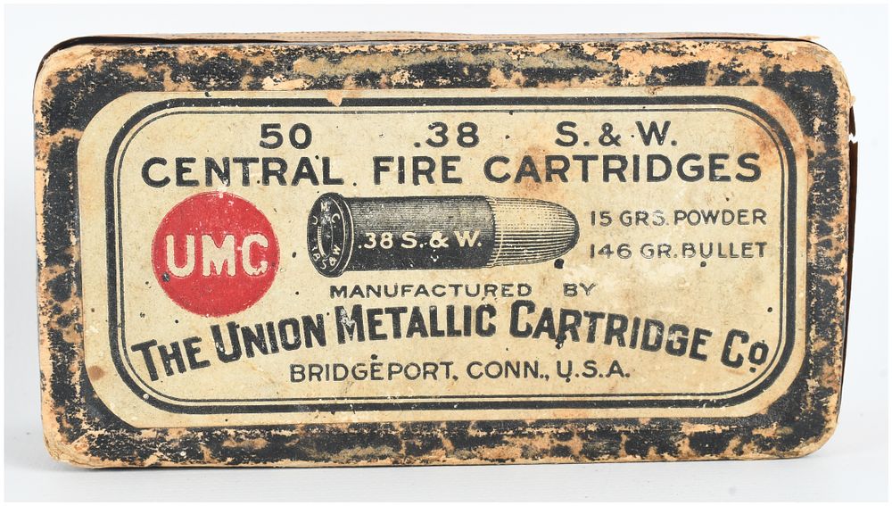 Lot 1513: A Lot of 50 The Union Metallic Cartridge Co. .38 S&W Central Fire Cartridges