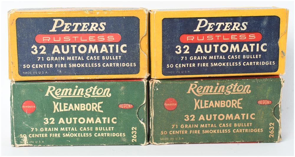 Lot 1555: A Lot of 177 Rounds of Remington and Peters .32 Automatic Ammunition
