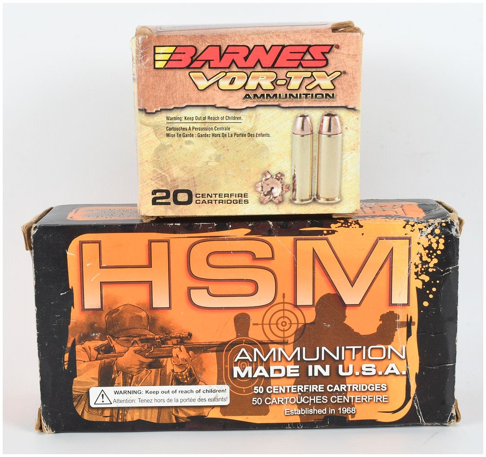 Lot 1558: A Lot of 40 Barnes and HSM .454 Casull Centerfire Ammunition