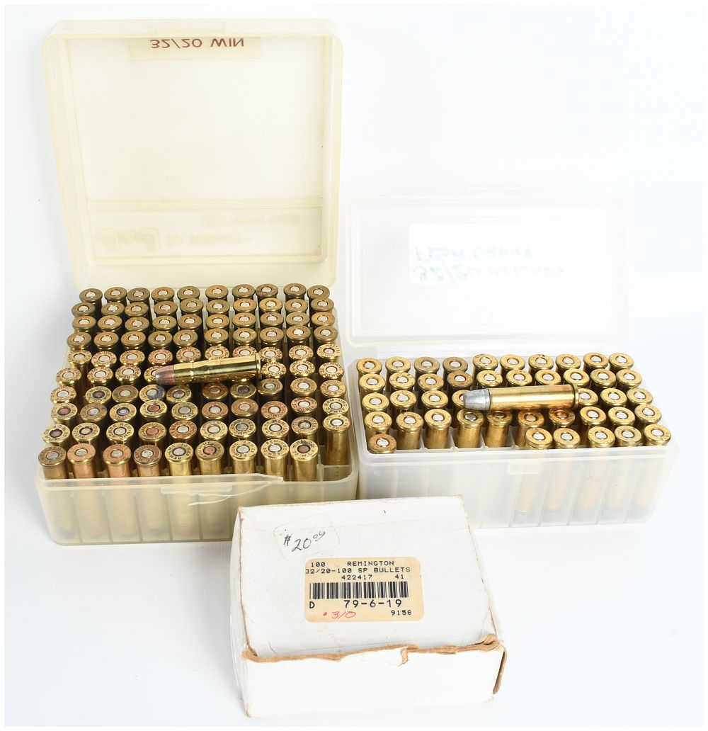 Lot 1567: A Lot of 147 Rounds of .32-20 Winchester Ammunition and Approximately 50 Bullet Tips