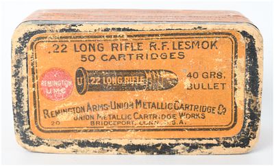 A Lot of 50 Remington Arms-Union Metallic Cartridge Co. .22 Long Rifle Cartridges. This lot 