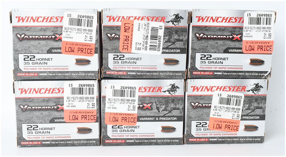 Lot 73: A Lot of 120 Rounds of Winchester Varmint X Ammunition .22 Hornet