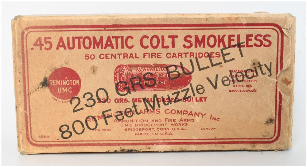 Lot 127: A Lot of 40 Remington UMC .45 ACP Automatic Colt Smokeless Cartridges