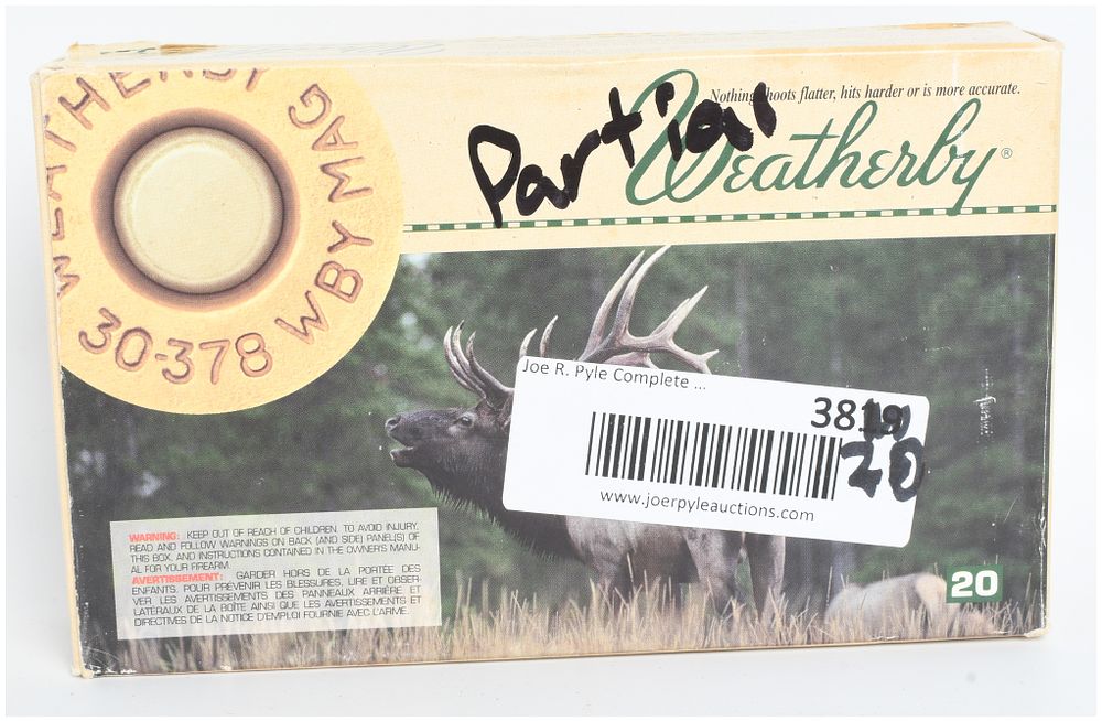 Lot 289: A Lot of 19 Weatherby .30-378 WBY Magnum Centerfire Rifle Ammunition
