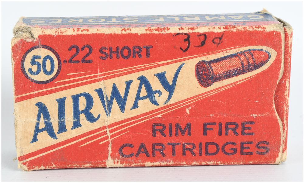 Lot 370: A Lot of 50 Gamble Stores Airway Rimfire Cartridges .22 Short