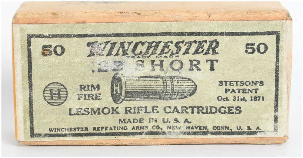 Lot 550: Winchester Lesmok Rim Fire Rifle Cartridges .22 Short 39 Rounds
