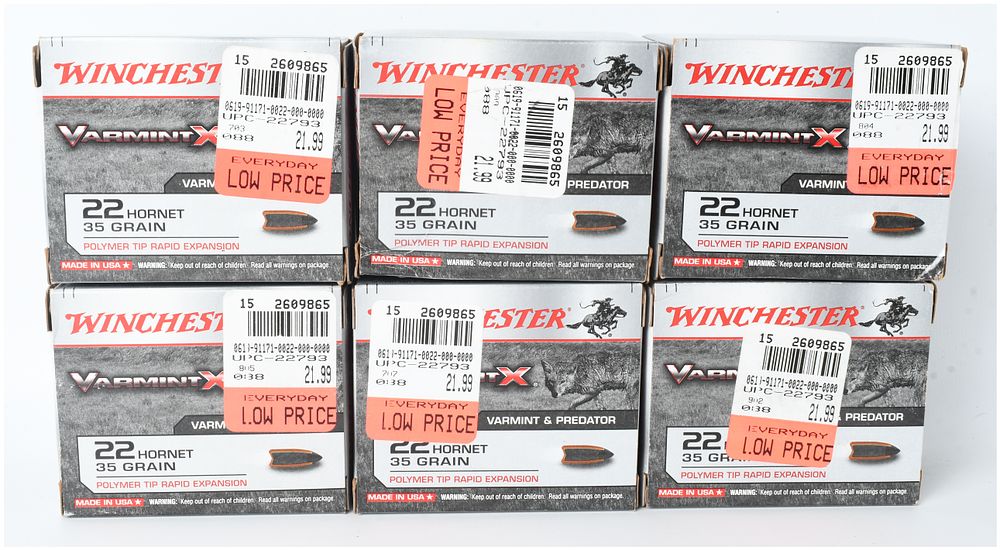 Lot 553: A Lot of 120 Rounds Winchester Varmint X Ammunition .22 Hornet
