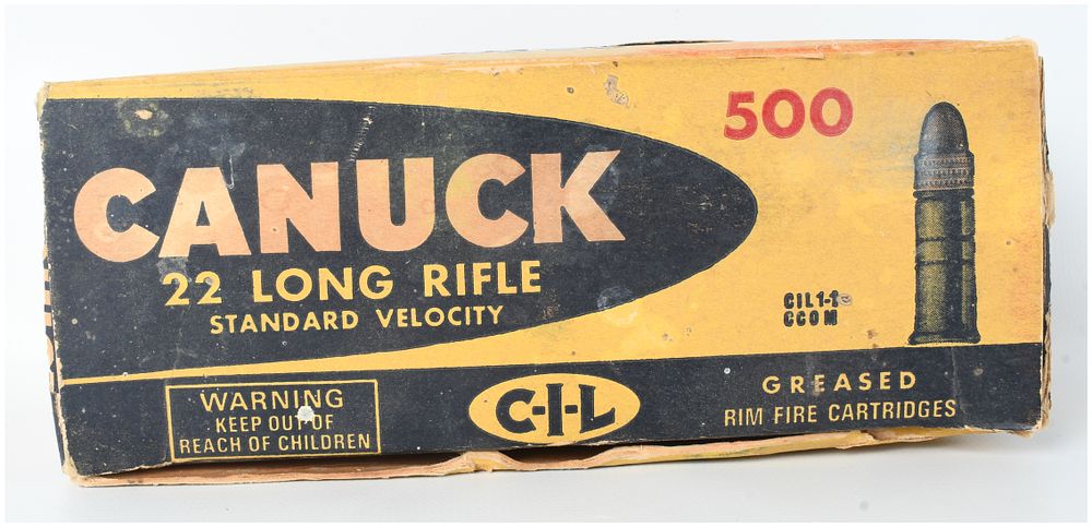 Lot 562: A Lot of 100 Rounds of C-I-L Canuck Standard Velocity .22 Long Rifle Ammunition
