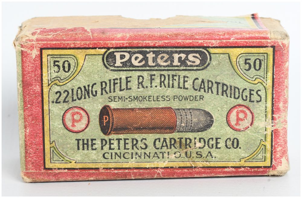Lot 580: Peters .22 Long Rifle Rimfire Cartridges 23 Rounds