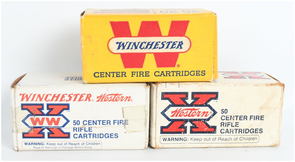 Lot 583: A Lot of 126 Winchester and Western .25-20 Winchester Centerfire Rifle Cartridges