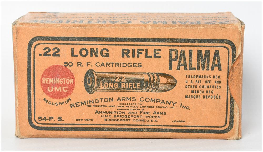 Lot 1009: Remington Arms Company Palma .22 Long Rifle Ammunition 50 Rounds