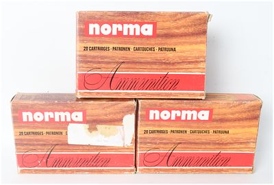 A Lot of 60 Rounds of Norma .240 Weatherby Magnum 100-Grain Semi-Pointed Soft Point Ammunition. T 