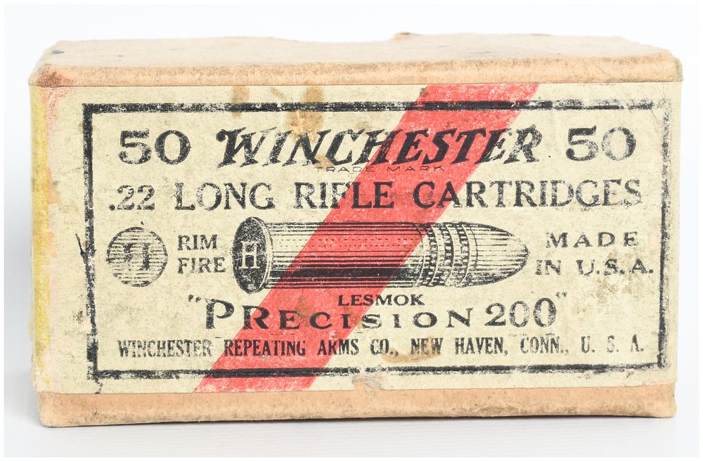 Lot 1129: Winchester Precision 200 Rimfire Ammunition .22 Long Rifle Lot of 50 Rounds