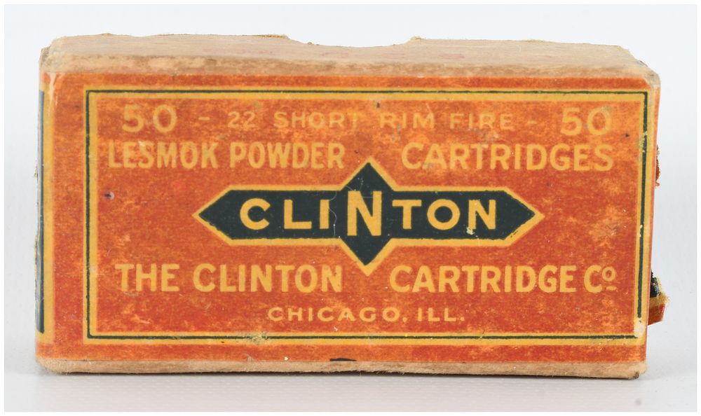 Lot 1219: A Lot of 50 The Clinton Cartridge Co. .22 Short Rim Fire Ammunition