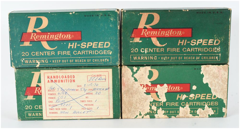 Lot 1228: A Lot of 74 Rounds of Remington .222 Remington Centerfire Ammunition