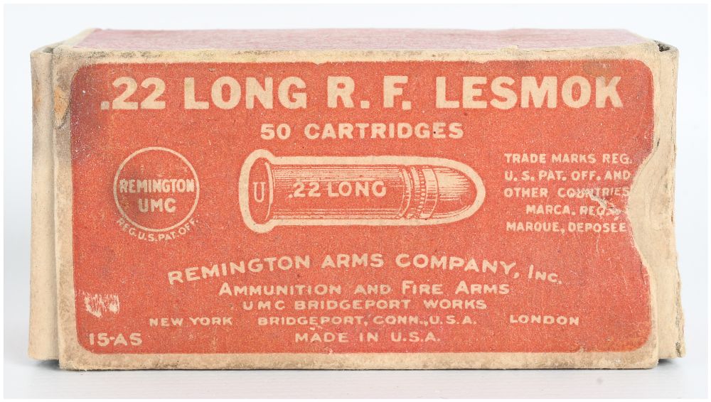 Lot 1249: A Lot of 42 Remington-UMC Lesmok Rimfire Ammunition .22 Long