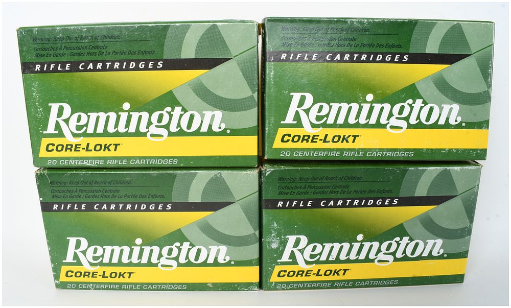 Lot 1282: A Lot of 80 Rounds Remington Core-Lokt Centerfire Rifle Ammunition 7x64mm