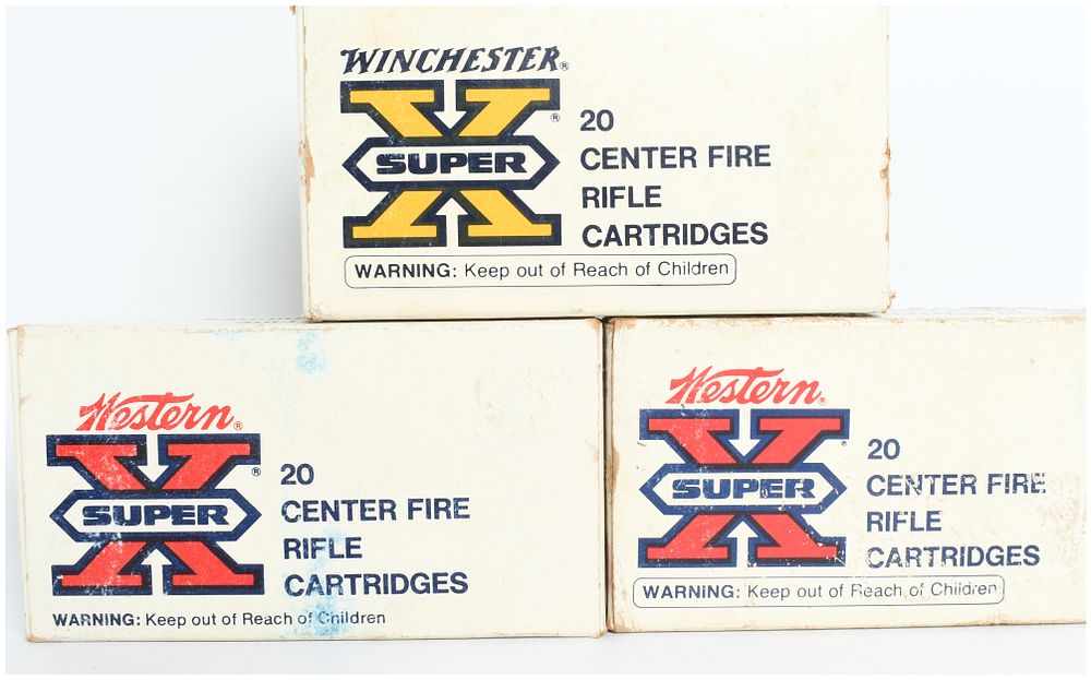 Lot 1288: A Lot of 52 Rounds of Winchester and Western Super X Cartridges .222 Remington