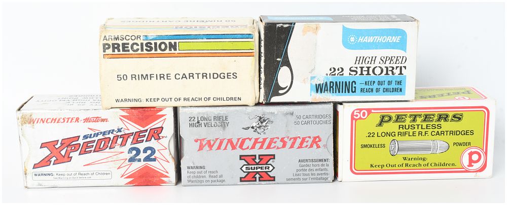 Lot 1399: A Lot of 224 Rounds of Assorted .22 Caliber Rimfire Ammunition