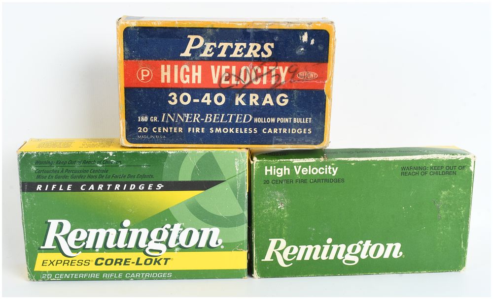 Lot 1432: A Lot of 52 Rounds of Peters and Remington .30-40 Krag Ammunition