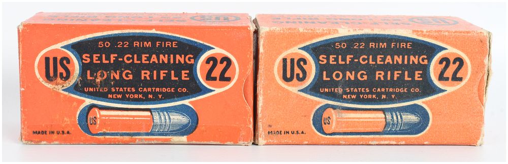 Lot 1459: A Lot of 91 Rounds of United States Cartridge Co. Self-Cleaning .22 Long Rifle Ammunition