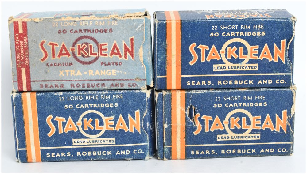 Lot 1519: A Lot of 179 Rounds of Sears, Roebuck and Co. Sta-Klean .22 Long Rifle and .22 Short Ammunition