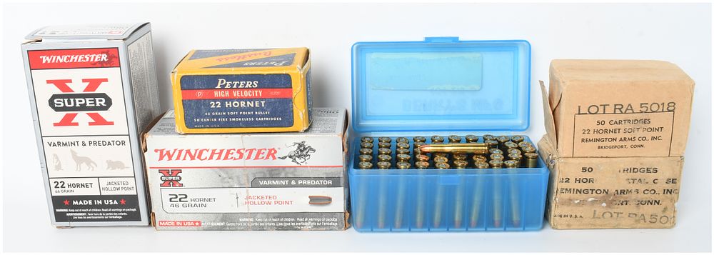 Lot 1522: A Lot of 263 Rounds of Mixed .22 Hornet Centerfire Ammunition