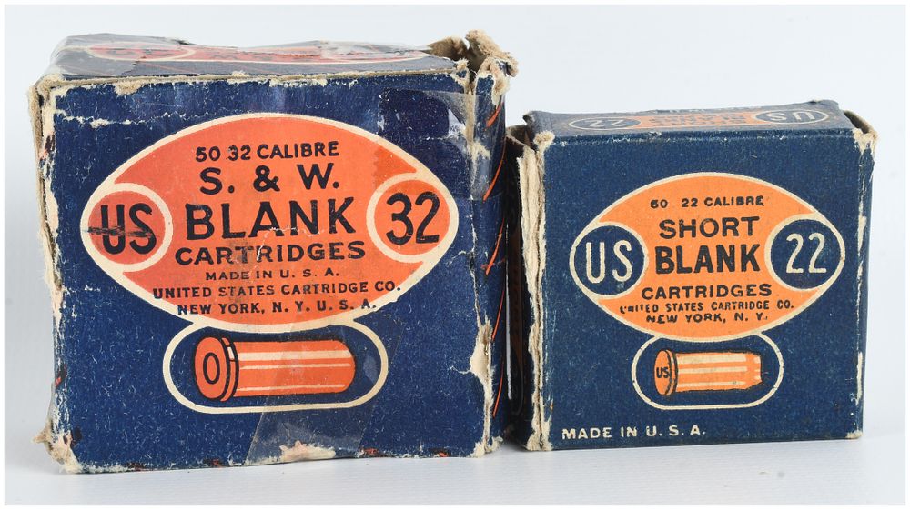 Lot 1549: United States Cartridge Co. Blank Cartridges .32 S&W and .22 Short A Lot of 98 Rounds