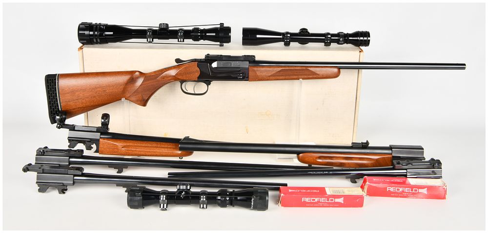 Lot 57: Thompson/Center Arms TCR 83 Aristocrat Single Shot Rifle System Multi Caliber with Six Barrels