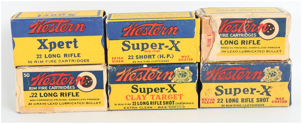 Lot 142: Western Super-X and Xpert Rimfire Ammunition .22 Short and .22 Long Rifle Lot of 274 Rounds