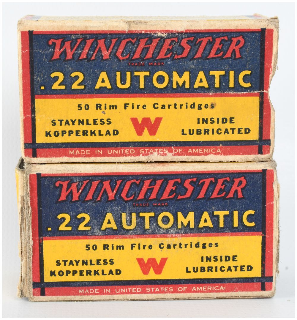 Lot 145: A Lot of 91 Winchester .22 Automatic Rimfire Cartridges