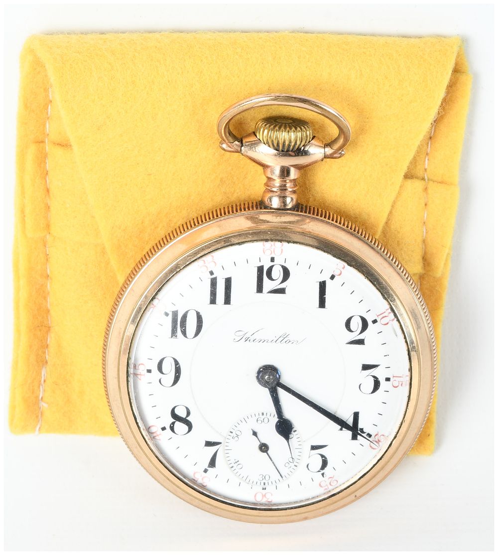 Lot 320: Hamilton Watch Co. Grade 940 Railroad Grade Gold Filled Open Face Pocket Watch