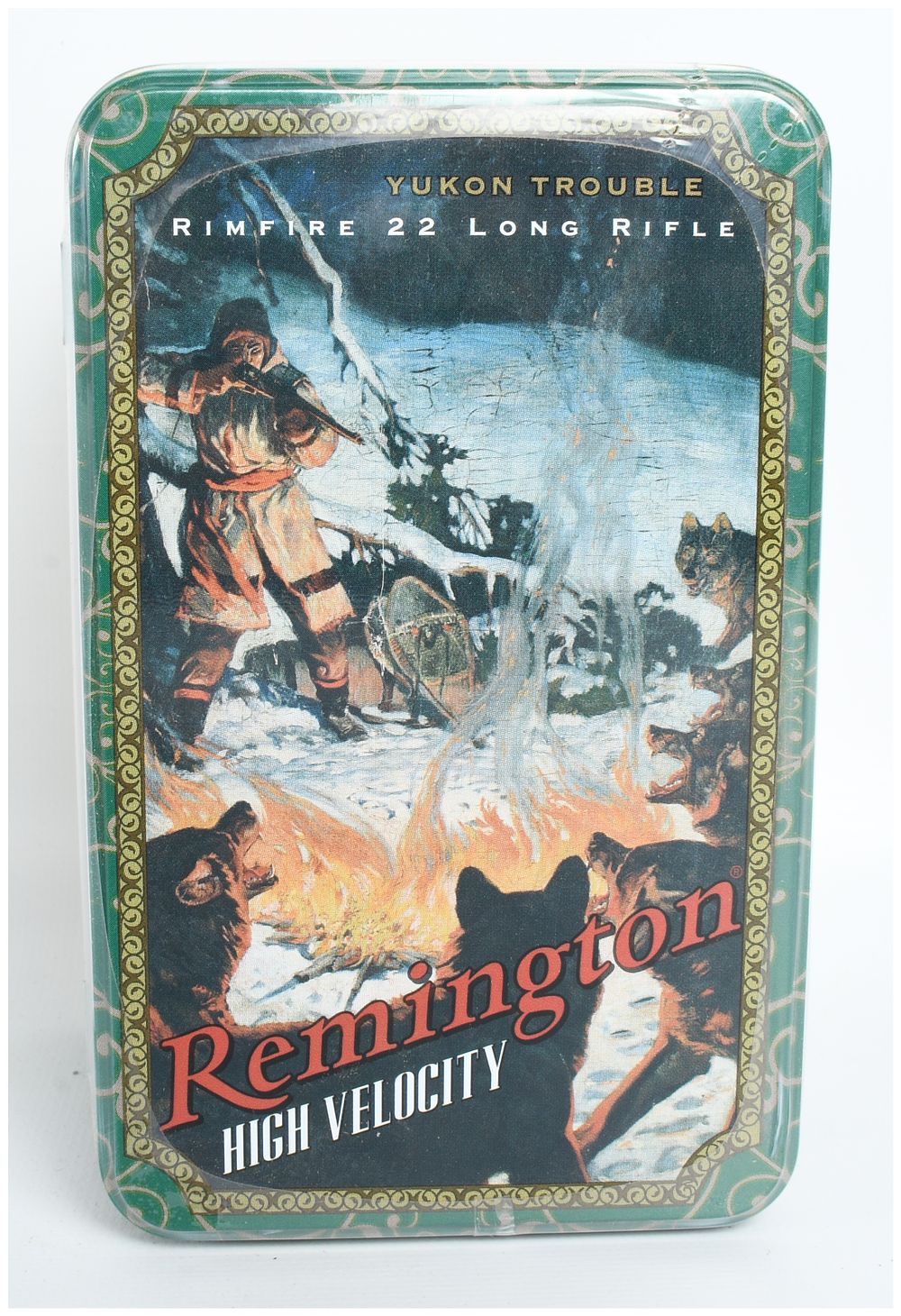 Lot 412: A Lot of 250 Rounds Remington High Velocity Rimfire .22 Long Rifle Ammunition in Limited Edition Yukon Trouble Tin