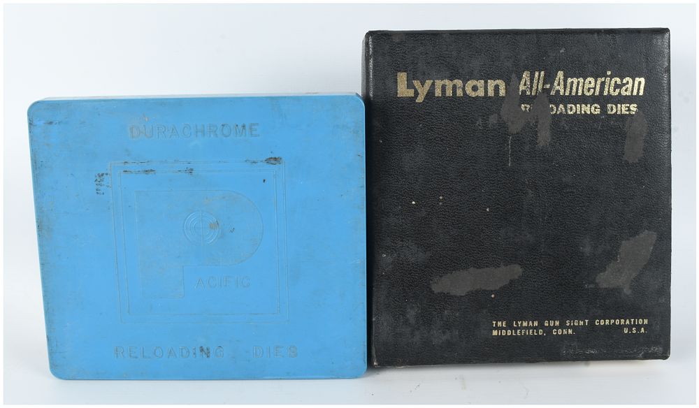 Lot 485: A Pair of Lyman All-American and Pacific Durachrome 3-Die Reloading Sets .38-40 Winchester