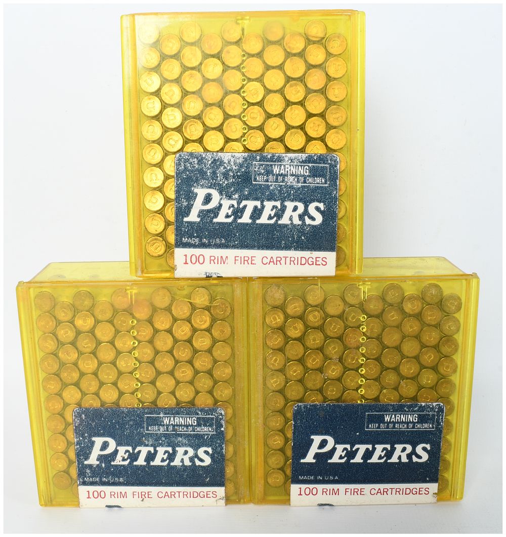 Lot 592: A Lot of 300 Rounds of Peters High Velocity Ammunition .22 Long Rifle