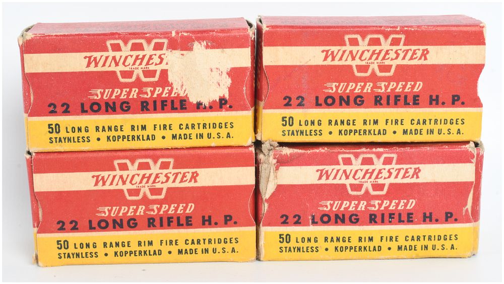 Lot 1051: A Lot of 200 Rounds of Winchester Super Speed .22 Long Rifle Hollow Point Ammunition