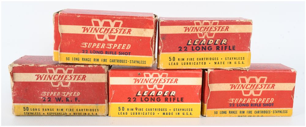 Lot 1084: A Lot of 192 Rounds of Winchester Rimfire Ammunition .22 Long Rifle and .22 WRF