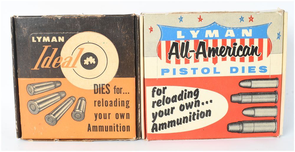 Lot 1094: A Pair of Lyman Pistol Reloading Die Sets in .38 Special and .45 Auto