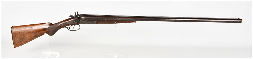 Lot 1194: Saxton Side By Side Hammer Shotgun 12 Gauge with 32 Inch Barrels Antique