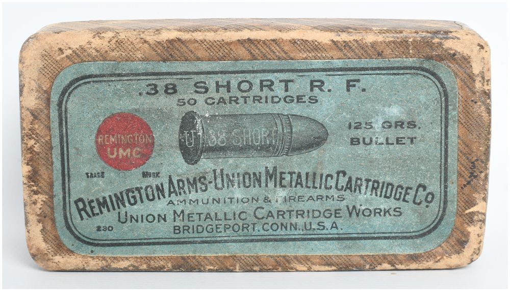 Lot 1201: Remington Arms-Union Metallic Cartridge Co. .38 Short Rimfire Ammunition 50 Rounds