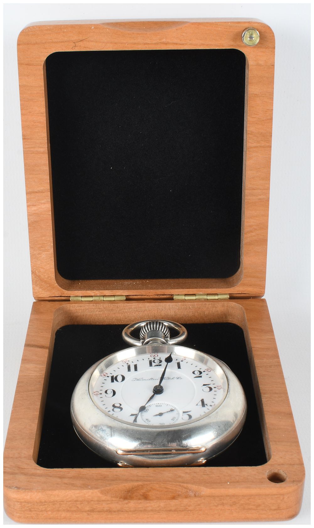 Lot 1259: Hamilton Grade 946 23 Jewel 18 Size Coin Silver Railroad Pocket Watch with Presentation Box