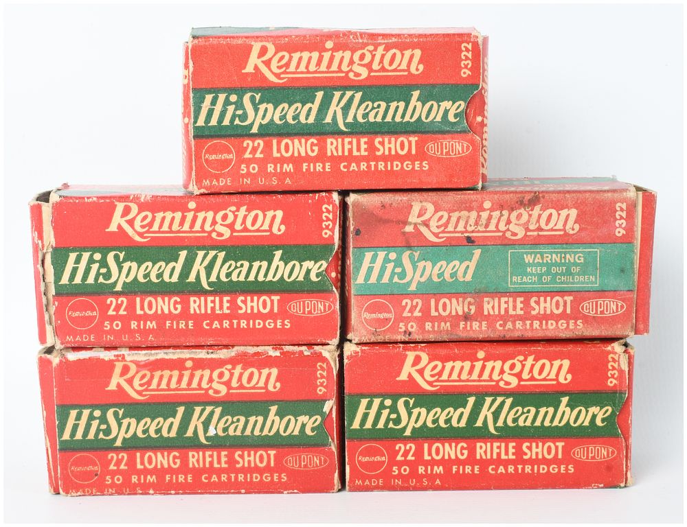 Lot 1354: A Lot of 211 Rounds of Remington Hi-Speed Kleanbore .22 Long Rifle Shot Ammunition
