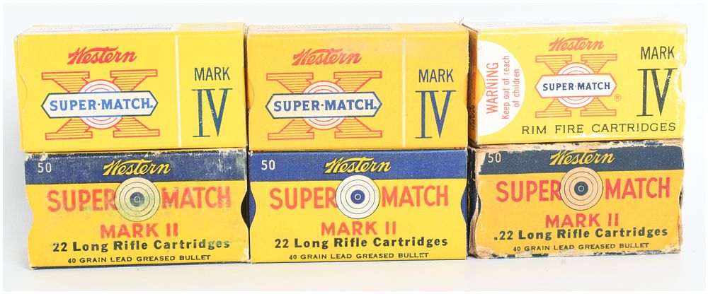 Lot 1381: A Lot of 280 Rounds Western Super-Match Mark II and Mark IV .22 Long Rifle Ammunition