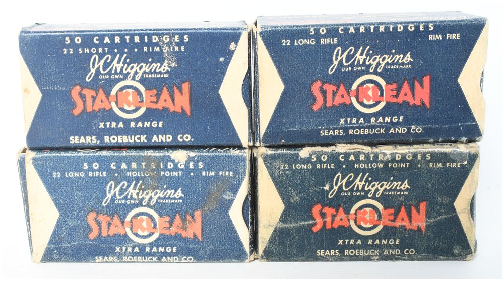 Lot 1471: A Lot of 165 Rounds of J.C. Higgins Sta-Klean Xtra Range Ammunition .22 Caliber Rimfire