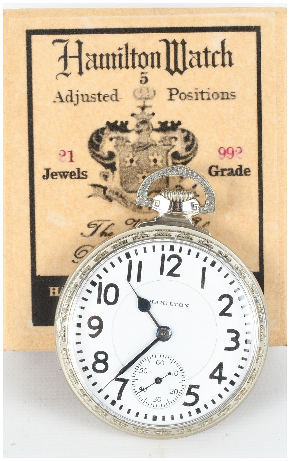 Lot 1499: Hamilton Grade 992 21 Jewel Railroad Pocket Watch with Original Box