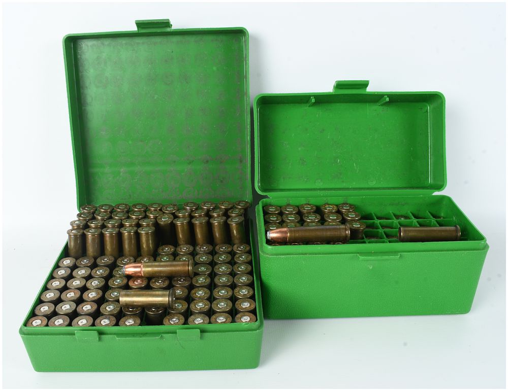 Lot 1514: A Collection of 157 .375 SM and .375 Rocket XL Ammunition Rounds and Brass Casings