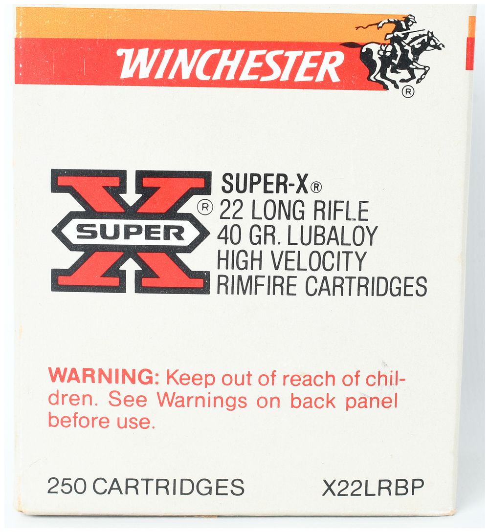 Lot 1531: Winchester Super-X 22 Long Rifle Rimfire Ammunition 250 Rounds